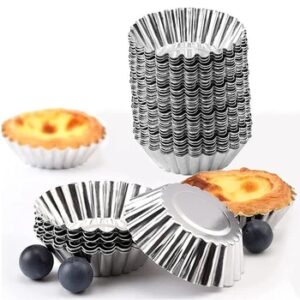 10/20pcs Reusable Aluminum Alloy Cupcake Egg Tart Mold Cookie Pudding Mould Nonstick Cake Egg Baking Mold Pastry Tools