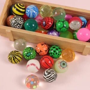 10Pcs 29mm Assorted High Bounce Rubber Ball Small Bouncy Ball Pinata Fillers Kids Toys Party Favors Bag Gifts Treat Goody Bag