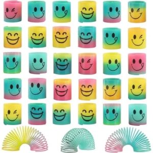 12PCS Spring Rainbow Magic Fidget Stress Coil Mini Springs Bulk Finger Toys For Party Favors Carnival Prize for Kids Boys Girls