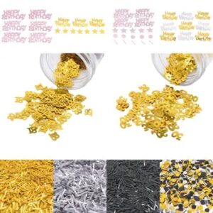 15g Glitter Rose Gold Silver Happy Birthday Number 18 30 40 50 60 Sprinkle Confetti Wedding Ceremony Birthday Party Anniversary