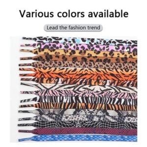 1Pair Animal Pattern Shoelaces Flat Sneakers Shoe Laces Tiger/Snake/Leopard Print Shoelace Outdoor Hiking Sports Shoes Strings