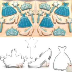 1pcs patisserie reposteria Bakery Princess Dress Crystal Shoes Metal Cake Decor Cookie Cutter Biscuit Pastry Shop Cupcake Mould