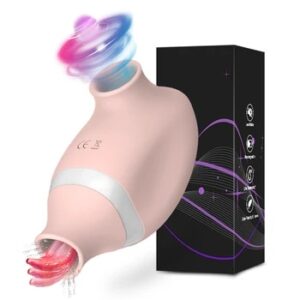 2 in 1 Clit Sucker Vibrator for Women Sucking Tongue Licking Female Masturbator Nipple Clitoris Stimulator Sex Toy for Women