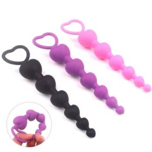 2023 New Heart beads Soft Anal Plug anus Toys Big Balls Silicone G-Spot Stimulating Butt Plugs Adult Sex Couple Sexy