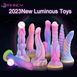 2024 Luminous Anal Plug Animals Dildos For Women Men Butt Plug With Suction Cup Silicone Anal Plug Beautiful Anal Sex Toys