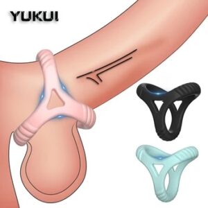 3 Holes Penis Cock Ring Sex Toys For Man Delay Ejaculation Erection Dick Enlarger Reusable Semen Cock Rings Stretcher Massager