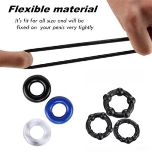 3 Pcs/Set Cock Ring Delay Ejaculation Adult Toys For Men Dick Enlargement Silicone Penis Ring Male Sex Toys Stronger Erection