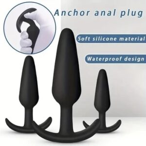 3 Sizes Anal Plug 100% Safe Silicone Dildo Anal Butt Plug Unisex Wearable Stopper Adults Sex Toys for Men/Women Trainer Massager