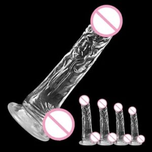 4 Sizes Transparent Soft Jelly Dildo Realistic Fake Dick Penis Sucker Butt Plug Sex Toys for Woman Men Vagina Anal Sex Toys