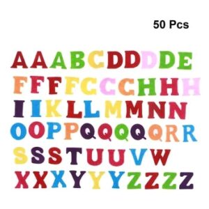 50pcs Felt Alphabet Letters Non-Woven Fabric ABCs For DIY Craft Kids Toys Christmas Birthday Party Decoration (Mixed Color And