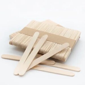 50pcs Ice Cream Popsicle Sticks Natural Wooden Sticks Ice Cream Spoon Hand Crafts Art Ice Cream Lolly Cake Tools