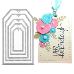 5Pcs/set Label Frame Christmas Tag Stencils Scrapbooking Photo Album Paper Cards Embossing Craft Die