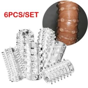 6PCS Cock Rings Lock Durable Silicone Penis Ring Sex Toys for Men Male Delay Ejaculation Scrotum Lock Ring Couples Adult 18+