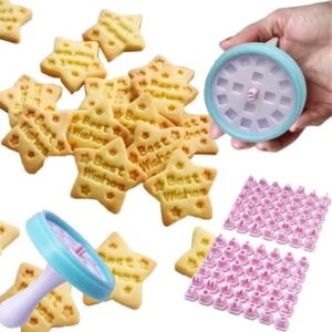 84Pcs Letter And Number Cookie Stamps Embosser Fondant Stamp Personalized Diy Christmas Cookies Cutter And Baking Tool