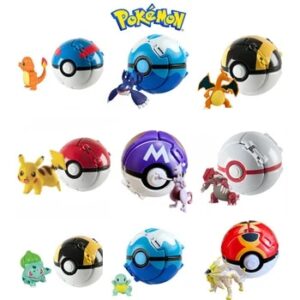 Aниме Pokemon Pikachu Mewtwo Action Figure Explode Ball Game Elf Ball Model Anime Figure Doll Toys For Pokémon Children Toy Gift