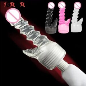 AV Vibrator Headgear Dildo G-Spot Vagina Stimulator Female Masturbator Magic Wand Head Cover Sex Toys for Women Erotic Products