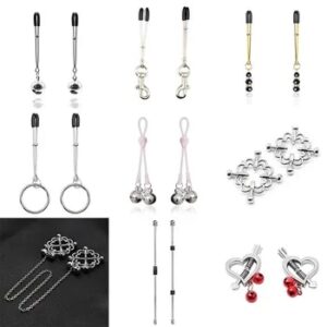 Adjustable Steel Bars Nipple Clamp Clitoris Stimulator BDSM Fetish Flirting Bondage Breast Labia Clips Clit Clamps Accessories