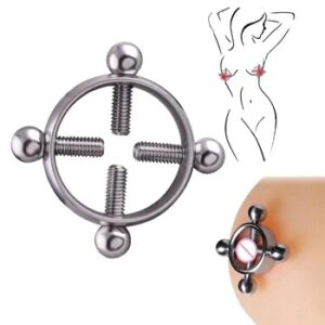 Adult sex toys Silver Alloy Adjustable Screw On Nipple Clamp Ring Barbells Body Piercing Jewelry Fetish Kinky Breast Sextoys CJ