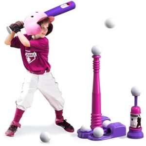 Baseball Ball Toys for Kids Adjustable Batting Automatic Pitching Machine Toys for 3-10 Years Old Boys Girls Baseball Sport Toy