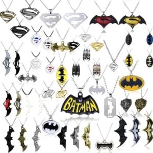 Batman Superman Pendants Necklace Keychain Toy Superheroes Movie Jewelry Gifts Souvenir Jewelry Gift For Boy Girl Kids Friends