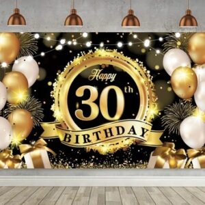 Black Gold Birthday Party Backgroud 30 40 50 Years Old Birthday Decorations Adult Retirement Party Birthday Backgroud Backdrop