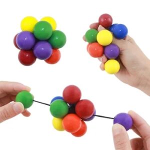 Creative Fidget Toy Adult Kids Toy Stress Reliever Elastic Colorful Ball Decompression Ball Variety Beaded Squeeze Balls