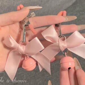 Cute Black And Pink Woman Sexy Adjustable Nipple Clamp Breast SM Small Bell Adult Fetish Flirting Teasing Sex Toys For Couples