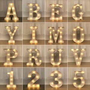 Decorative Letters Alphabet Letter LED Lights Luminous Number Lamp Decoration Battery Night Light Party Baby Bedroom Decoration.