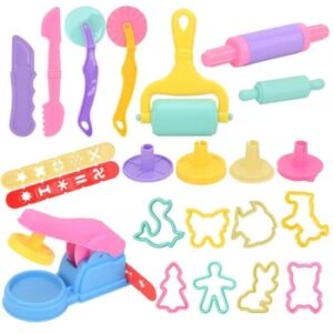 Dough Tools Set for Kids Various Plasticine Molds Cutter Rollers & Play Accessories for Air Dry Clay & Dough Boys Girls DIY Toys