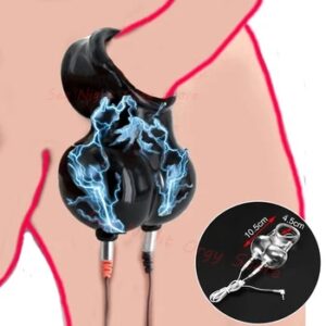 Electric Chastity Cage,Testicle Electrostimulation Penis Extender,BDSM Electro Sex for Men,E-stim Cockring,Electro Shock Scrotum