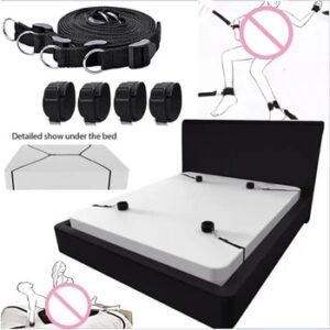 Erotic Bondage Bed Games Adult Sex Products BDSM Sex Bondage Set Women Handcuffs Ankle Cuff Restraints Sex Toys for Couples Anal