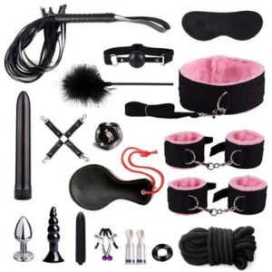 Fetish BDSM Bondage Erotic Toy Restraint Set Sex Toys For Women Handcuffs Whip Binding Anal Plug Vibrator Couple Sexy Tool 18