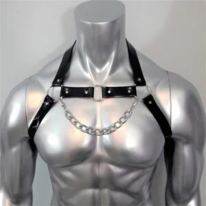 Fetish Men Sexual Chest Leather Harness Belts Adjustable BDSM Gay Body Bondage Harness Strap Rave Gay Clothing for Adult Sex