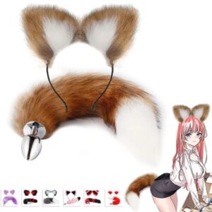 Fox Tail Anal Plug with Hairpin Bdsm Toy Flirting Metal Butt Plug Tail Sex Toys for Woman Man Couples Cosplay Adult Game Shop