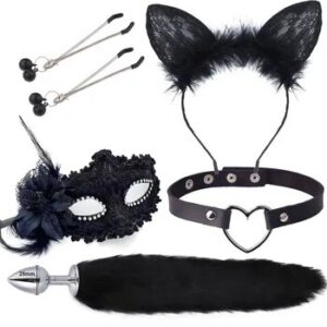 Fox Tail Anal Plug with Hairpin Bdsm Toy Flirting Metal Butt Plug Tail Sex Toys for Woman Man Couples Cosplay Adult Game Shop