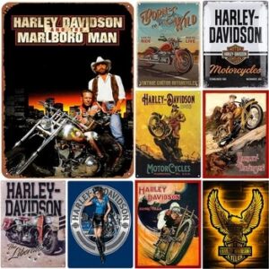 Freedoom Born to be Wild American Motorcycle Metal Tin Signs Decor Plaque Home Decoratios For Garage Bar Cafe Club Pubs Man Cave