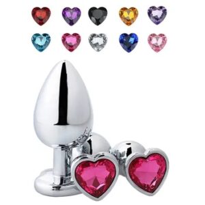 Heart Shaped Metal Anal Plug Sex Toys Stainless Smooth Steel Butt Plug Tail Crystal Jewelry Trainer for Women Man Anal Dildo Gay