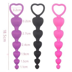 Heart beads Soft Anal Plug anus Toys Big Balls Silicone G-Spot Stimulating Butt Plugs Adult Sex Couple Sexy