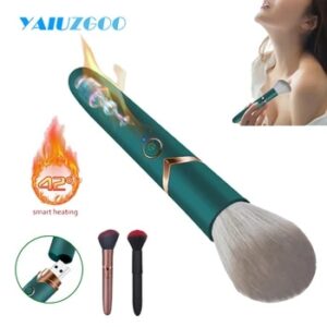 Heating Makeup Brush Vibrator for Women 10 Speeds G-Spot Nipple Clitoral Vaginal Massage Magic Wand Vibrating Sex Toys Stick