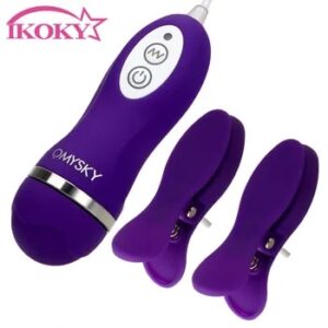 IKOKY Electric Nipple Clamps 10 Frequency Nipples Tickle Clip Vibrator Breast Massage Female Stimulator Sex Toys For Women