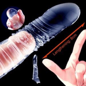 Lengthen Penis Sleeve Silicone Condoms Male Cock Ring Extender Sleeve Penis Enlargement Sex Toys For Men Adult Sex Products