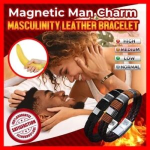 Magnetic Leather Bracelet for Man Women Charm Masculinity Stainless Steel Buckle Woven Rope Wrapping Fashion Punk Couple Jewelry