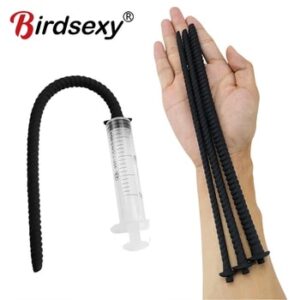 Male Spray/Washing With Syringe Urethral Plug Urethra Dil Sounding Penis Plug Urethra Stimulate Dilator Masturbation Rod Sex Toy