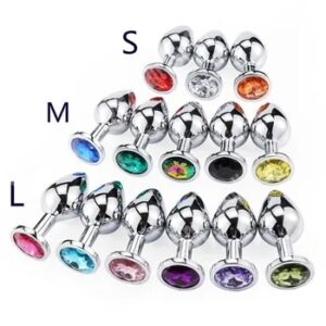 Metal Anal Plug Stainless Steel Butt Plug With Jewelry Colorful Crystal Anus Plug Anal Bead Adults Sex Toys for women Adult Game