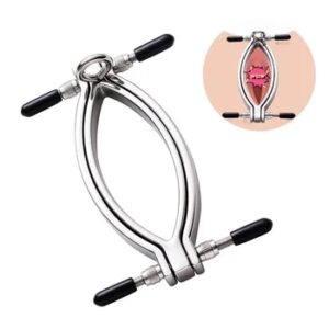 Metal vaginal expander Labia clip Clitoral stimulation Vagina peeking into the lower body Sex toys Metal labia clip