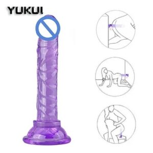 Mini Crystal Jelly Dildo Erotic Cock With Strong Suction Cup Sex Toys For Women Men Realistic Penis Dick Anal G-spot Simulation