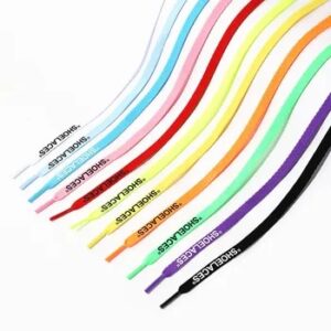 New 47/55/63 Flat Printed SHOELACES Handmade Silicone Printed Shoe Laces Flat White Shoe Laces for Sneaker Boot Laces 1 Pair