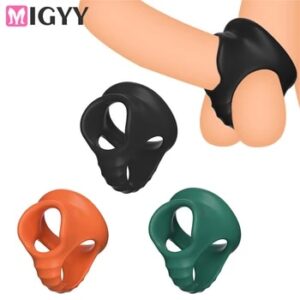 Newest Cock Ring Penis Ring SM Scrotal Bind Chastity Cage For Men Longer And Harder Erection Delay Ejaculation Toy on Couple Sex