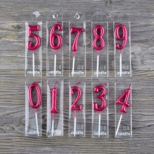 Number Candles Red Number 0-9 & Question Mark Birthday Anniversary Smokeless Candles Cake Topper Decoration Party Supplies