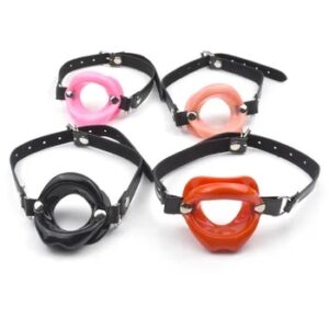 PU Leather Lips Ring Open Mouth Gag Silicone Ball BDSM Bondage Slave Flirting Restraint Erotic Sex Toy for Couples Adult Games